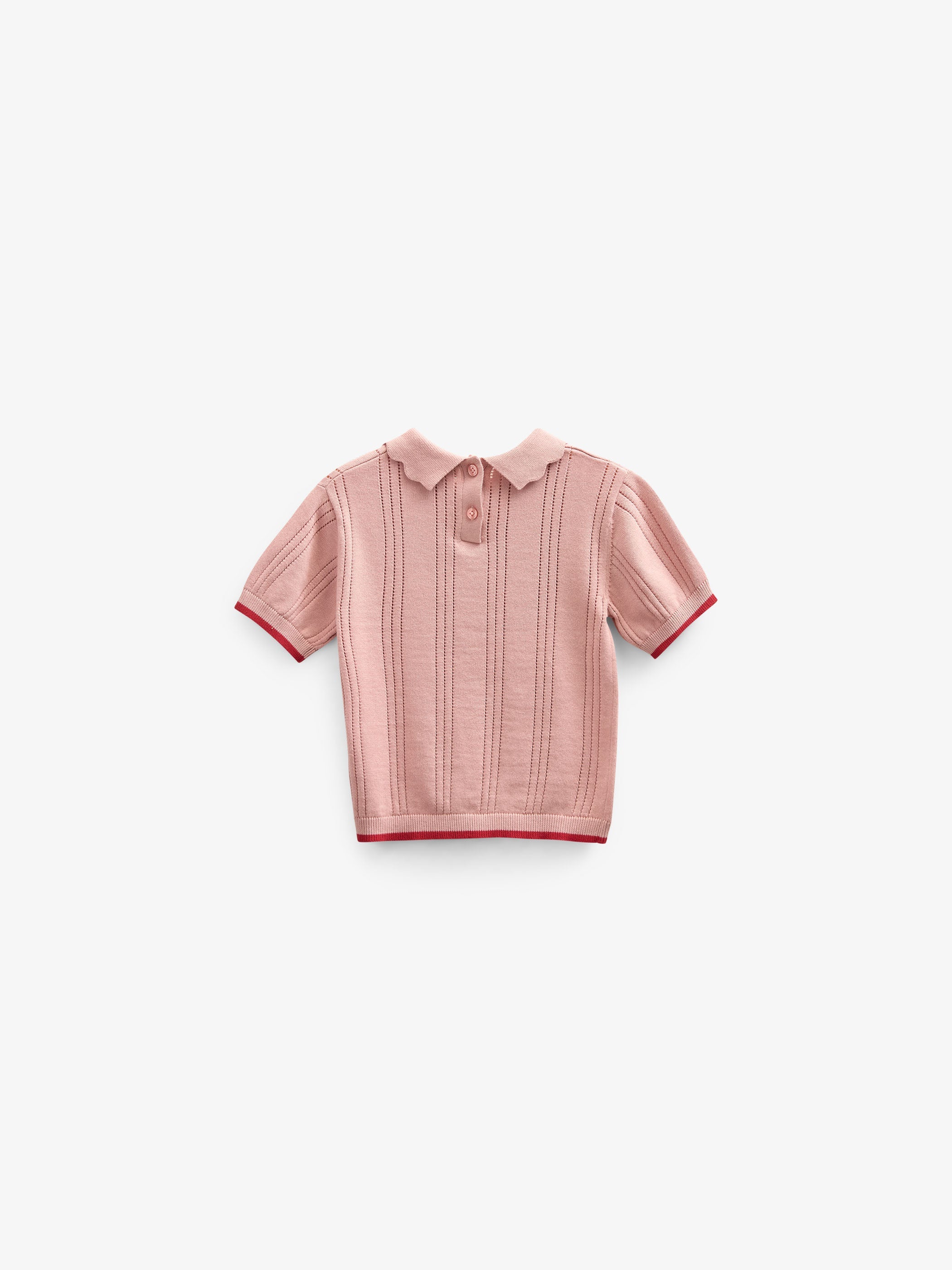 Rosafarvet strikket polo - Kids - Rose | 101241 Helena