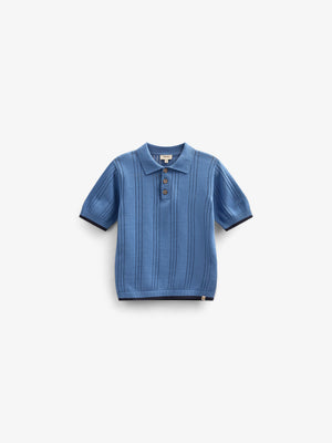 Strikket polo - Tween - Dusty Blue | 101244 Dylan