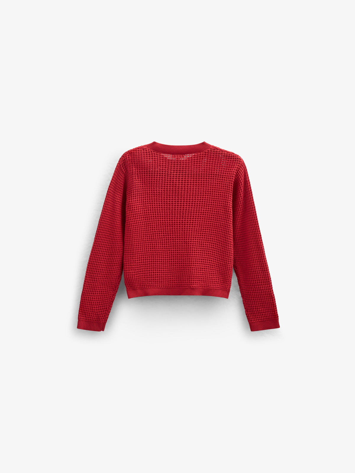 Strikket cardigan i bomuld - Kids - Cherry Red | 101269 Katie