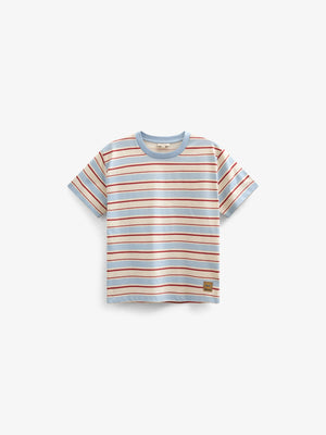 Retro stribet T-shirt - Kids - Powder Blue | 101275 Steven