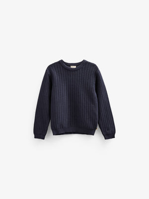 Ensfarvet strik - Tween - Navy | 101282 Brady