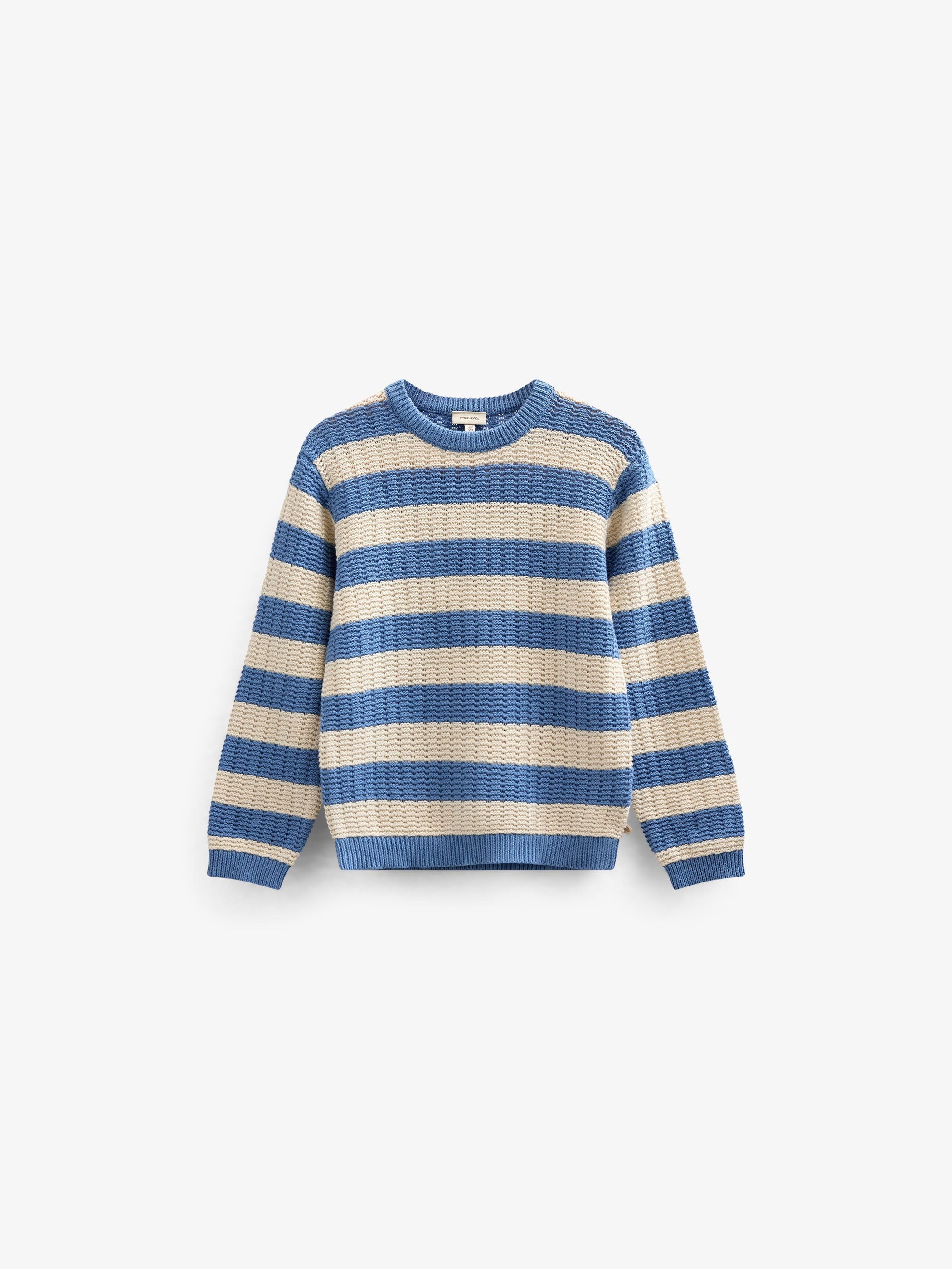 Stribet strik - Kids - Dusty Blue/Offwhite | 101283 Brady