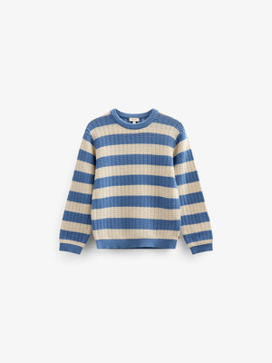 Stribet strik - Tween - Dusty Blue/Offwhite | 101284 Brady