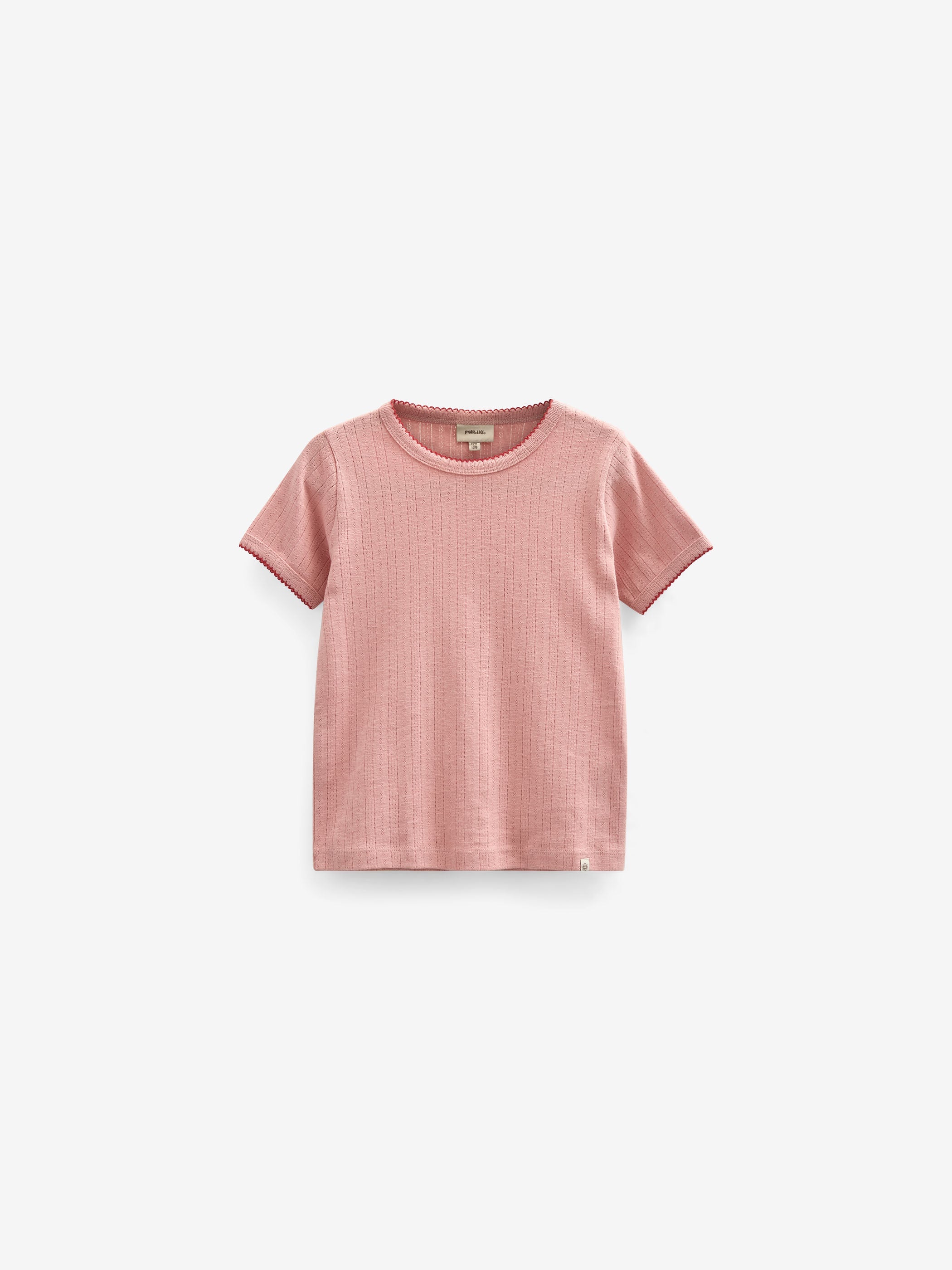 Pointelle T-shirt med kontrast picot - Kids - Rose Tan | 101287 Drew