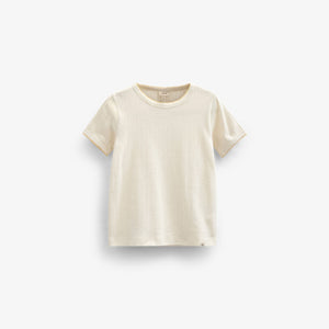 Pointelle T-shirt med kontrast picot - Kids - Offwhite | 101289 Drew