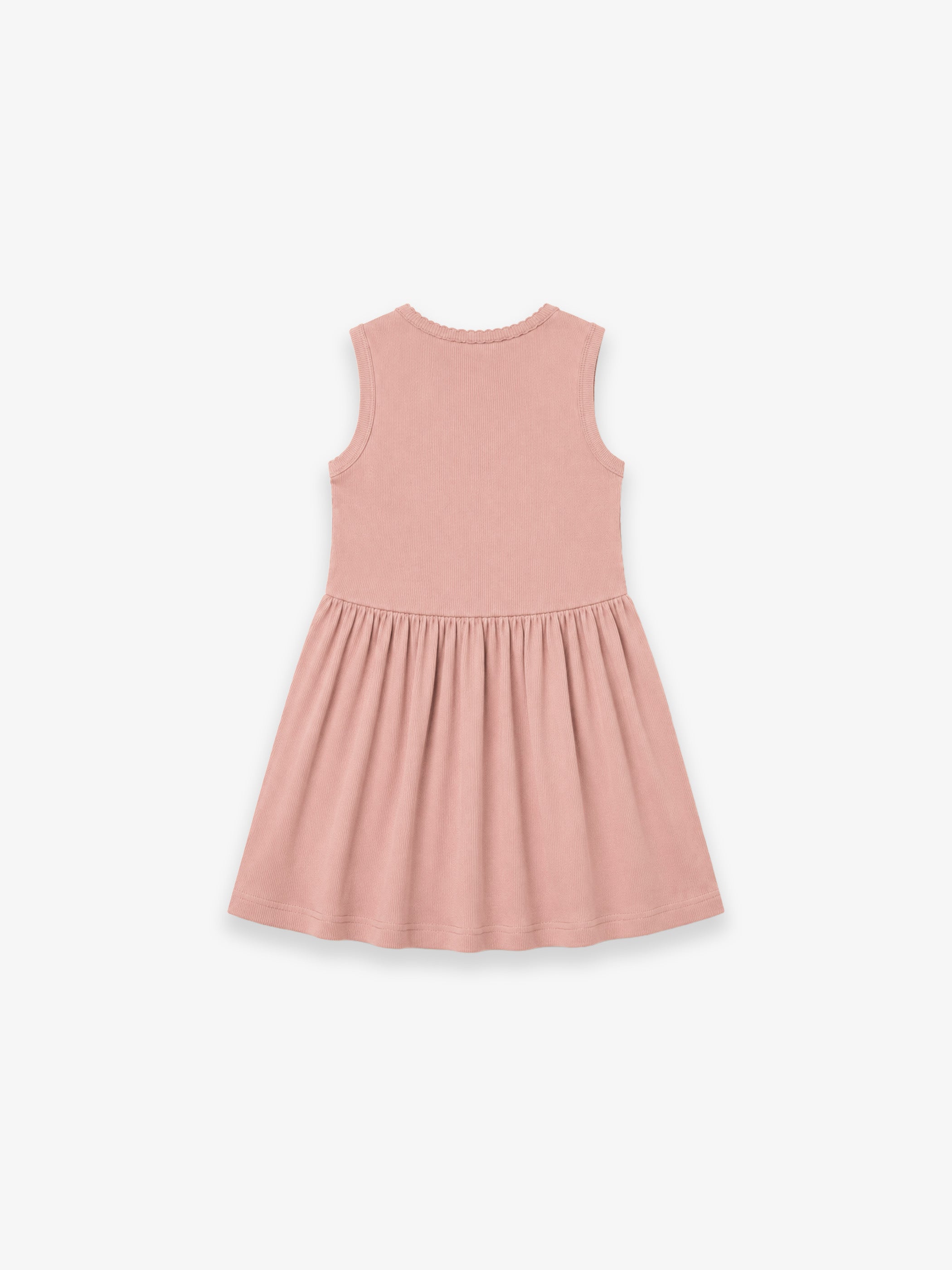 Ærmeløs kjole i modalrib - Kids - Rose Tan | 101296 Lottie