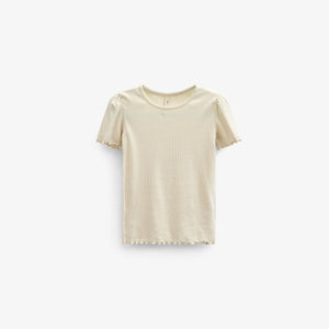 T-shirt i modalrib - Kids - Offwhite | 101304 Lottie