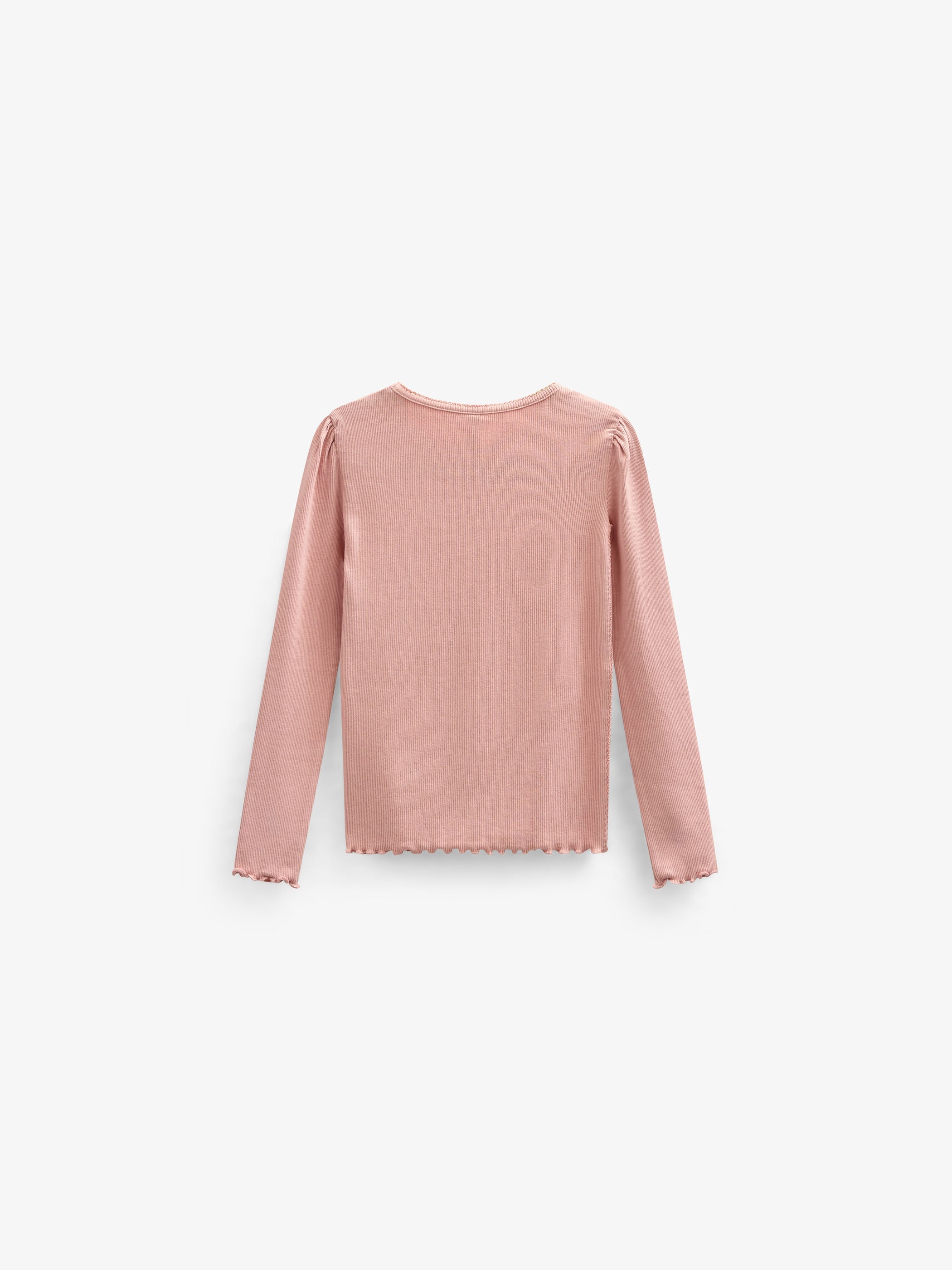 Langærmet T-shirt i modalrib - Kids - Rose Tan | 101306 Lottie