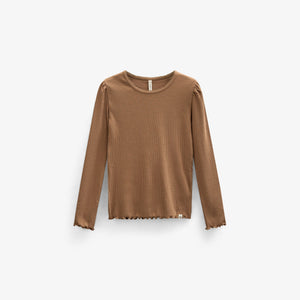 Langærmet T-shirt i modalrib - Kids - Coconut | 101308 Lottie