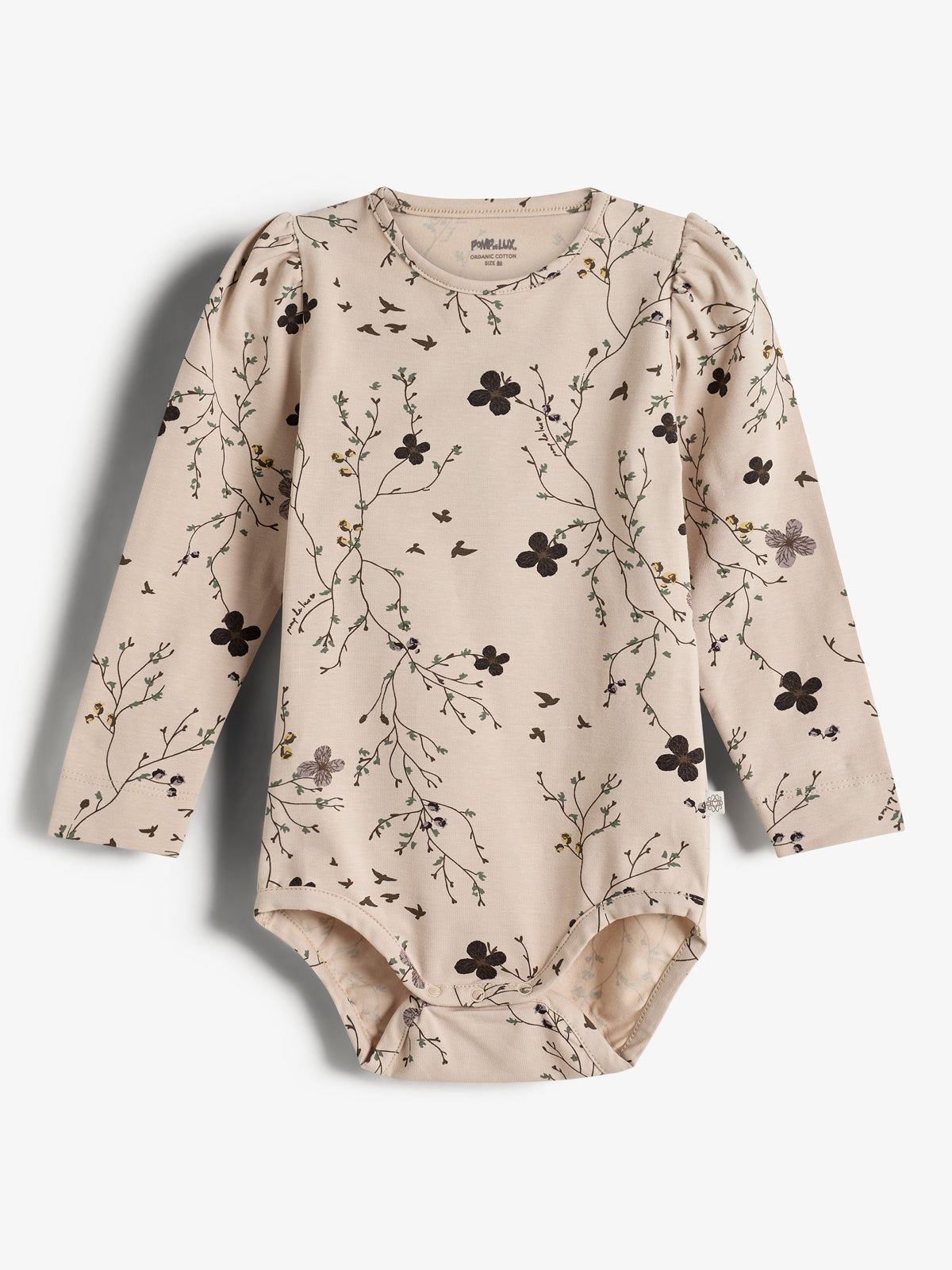 Jersey-Body m. blomsterprint - Little - Moonlight/Purple