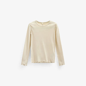 Langærmet T-shirt i modalrib - Kids - Offwhite | 101312 Lottie