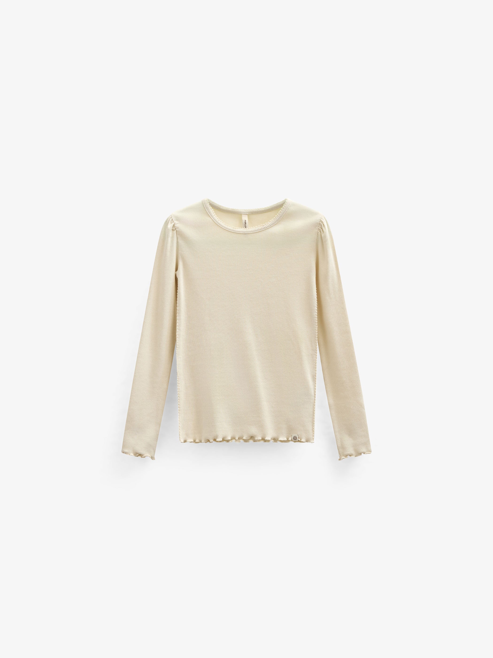 Langærmet T-shirt i modalrib - Tween - Offwhite | 101313 Lottie