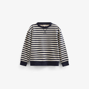 Stribet crewneck sweatshirt - Tween - Navy Stripe | 101345 Cole