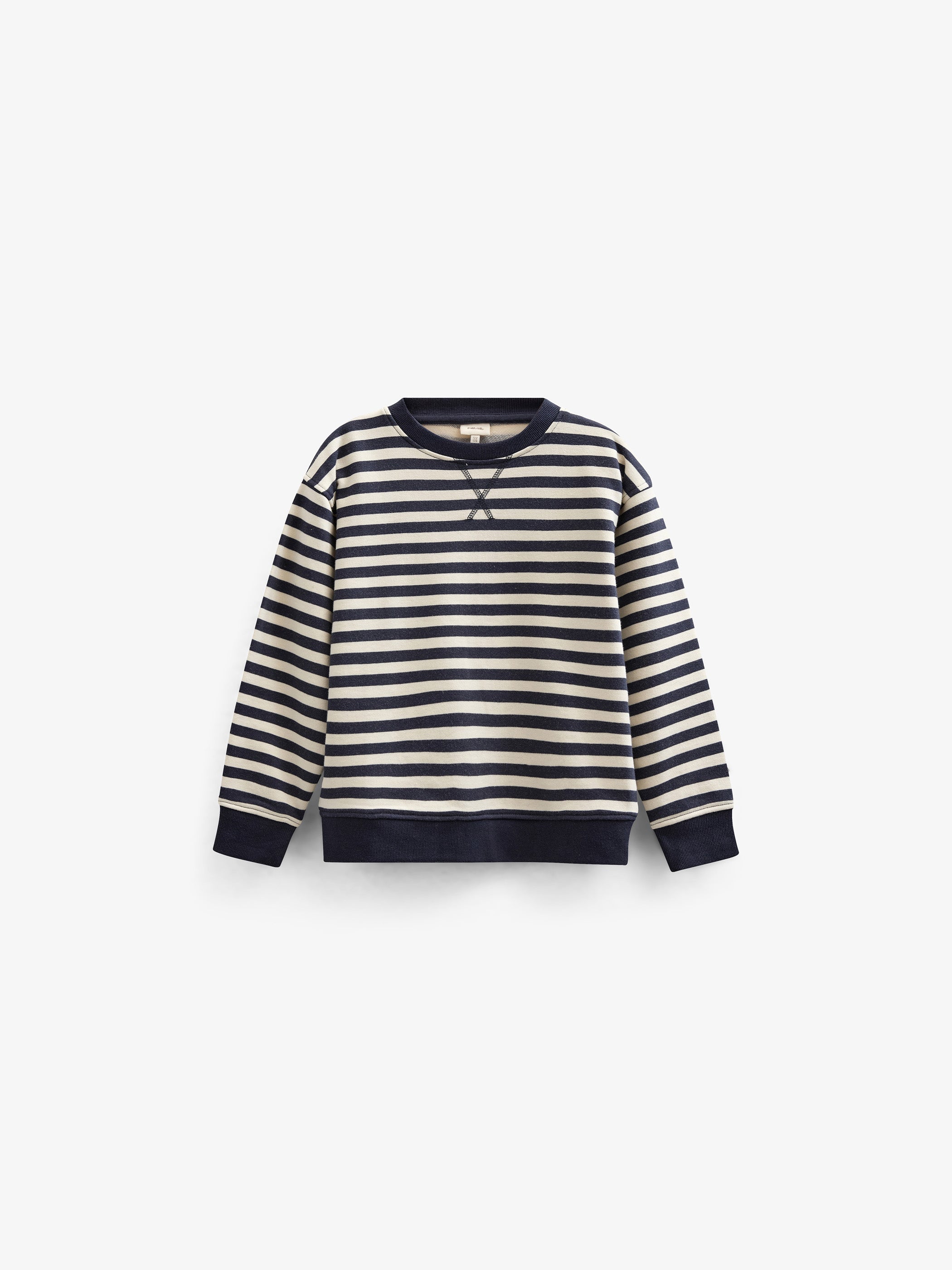 Stribet crewneck sweatshirt - Tween - Navy Stripe | 101345 Cole