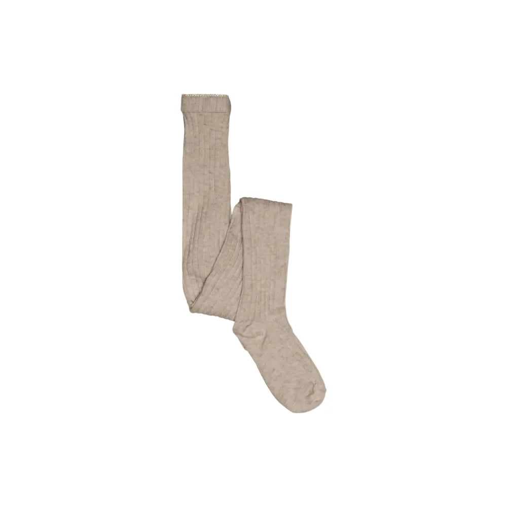 MP Ribstrikkede bomuldsstrømpebukser - Tween - Light Brown Melange | 101396 MP Cotton Rib Tights