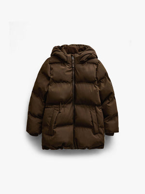 Adventure® Vinterjakke med justerbar talje Kids - Dark Brown | 101413 Elenor