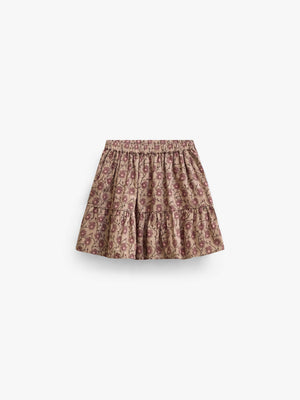 Blomstret bomuldsnederdel Kids - Rose/Bordeaux | 101429 Nova