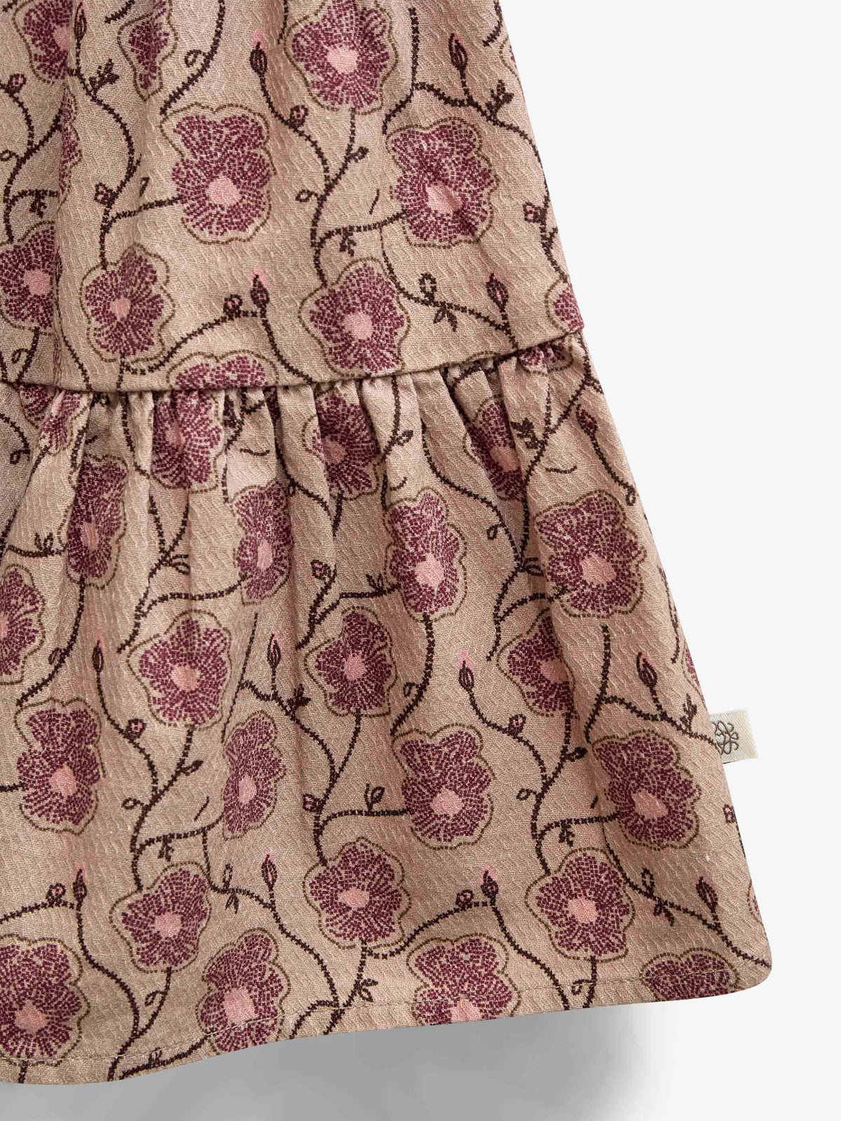 Blomstret bomuldsnederdel Kids - Rose/Bordeaux | 101429 Nova