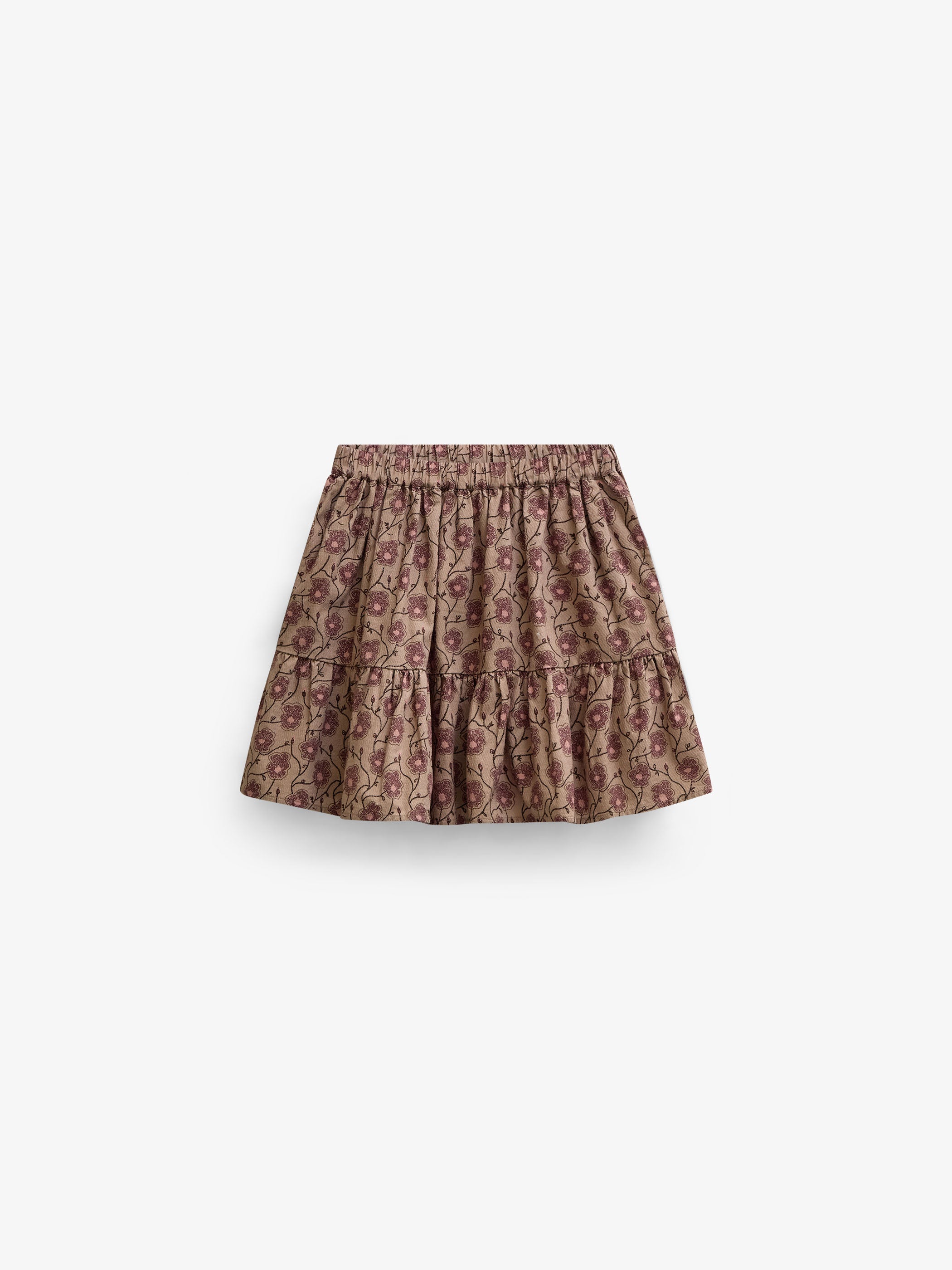 Blomstret bomuldsnederdel Kids - Rose/Bordeaux | 101429 Nova