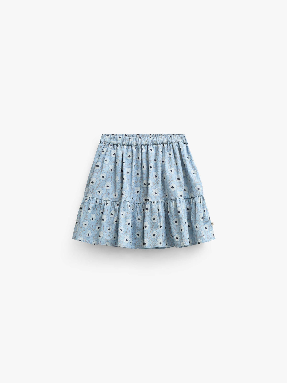 Blomstret bomuldsnederdel Kids - Blue/Brown | 101431 Nova