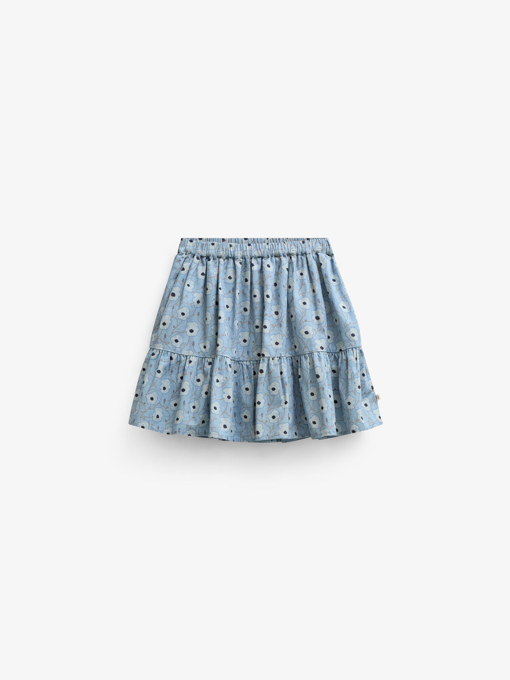 Blomstret bomuldsnederdel Kids - Blue/Brown | 101431 Nova