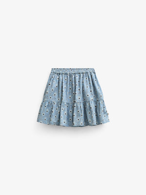 Blomstret bomuldsnederdel Kids - Blue/Brown | 101431 Nova