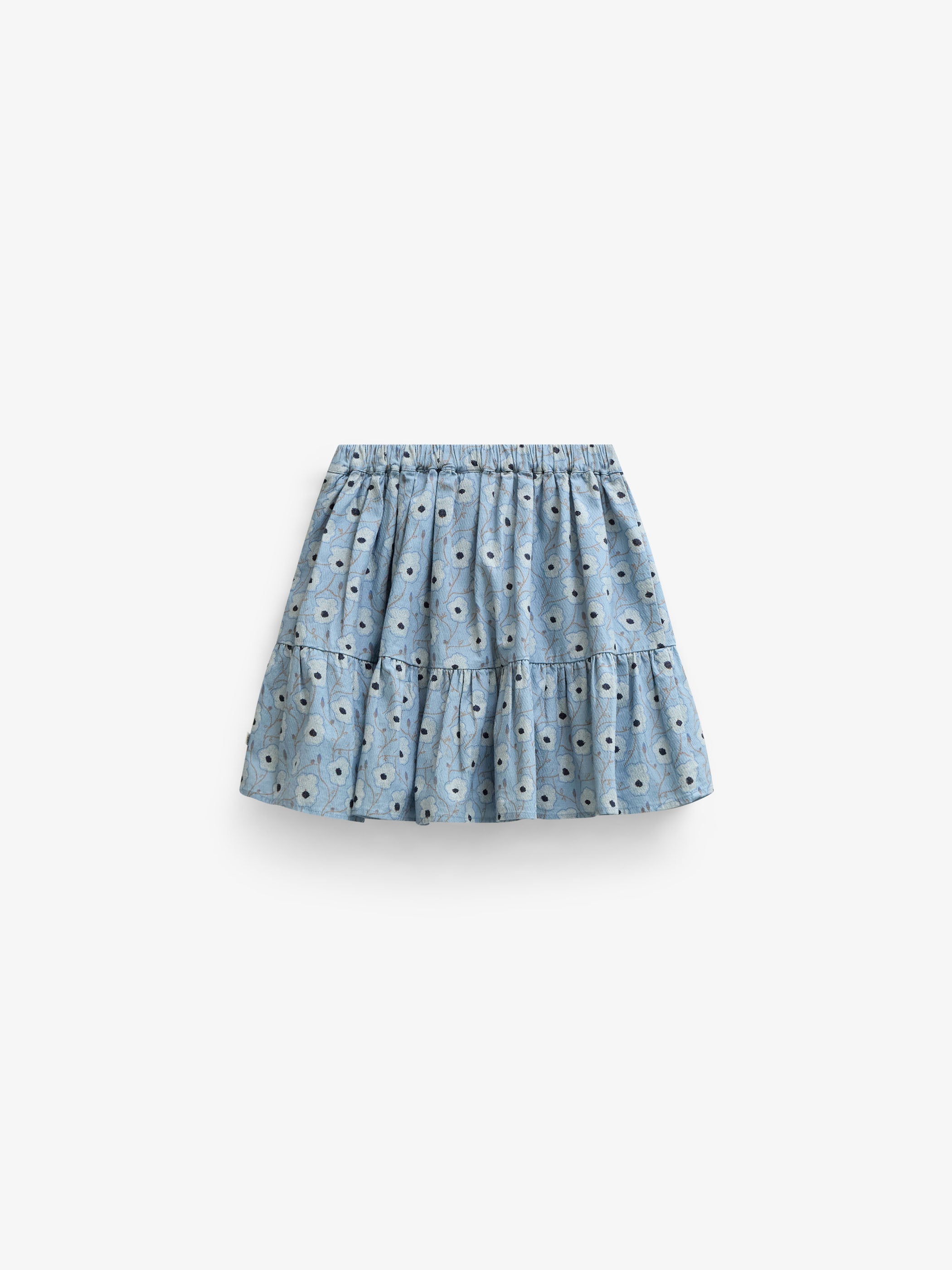 Blomstret bomuldsnederdel Kids - Blue/Brown | 101431 Nova