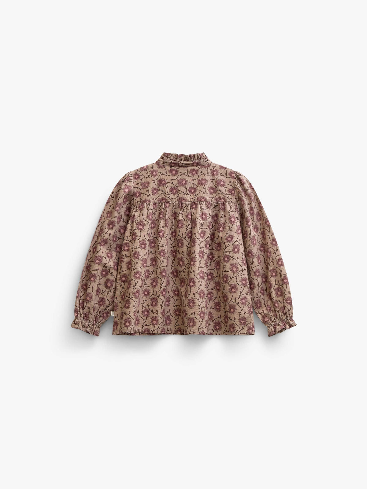 Blomstret bomuldsbluse med stolpelukning Kids - Rose/Bordeaux | 101433 Nova