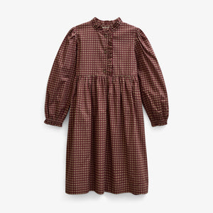 Poplin-kjole med stolpelukning Tween - Bordeaux Check | 101437 Julia