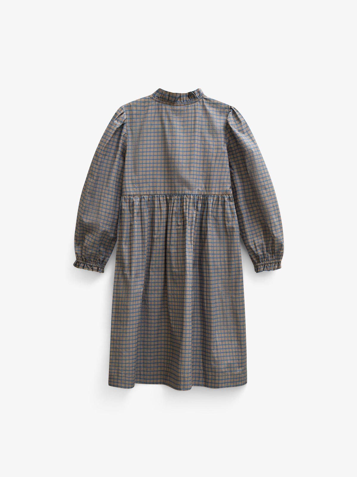 Poplin-kjole med stolpelukning Tween - Blue Check | 101438 Julia