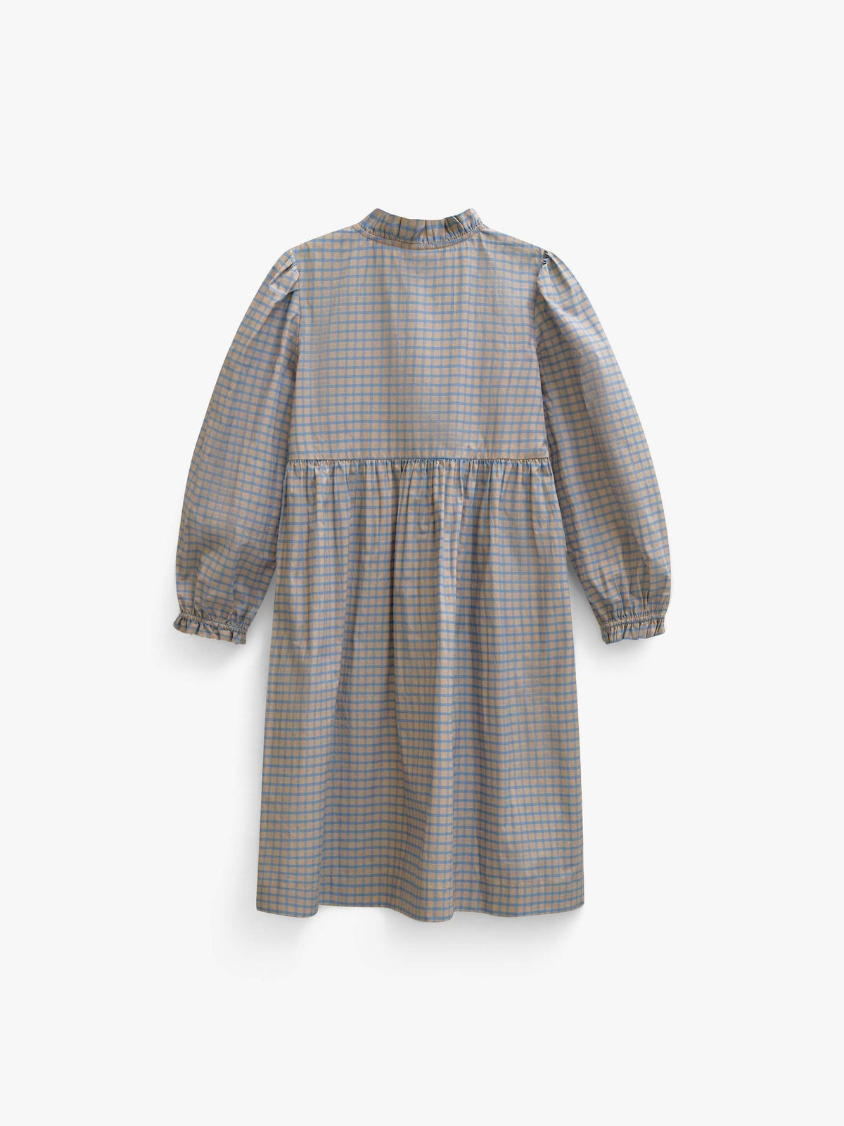 Poplin-kjole med stolpelukning Tween - Blue Check | 101438 Julia