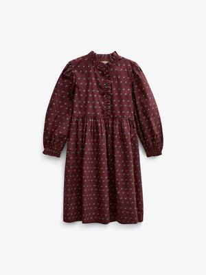 Poplin-kjole med stolpelukning Tween - Bordeaux Flowerprint | 101439 Julia