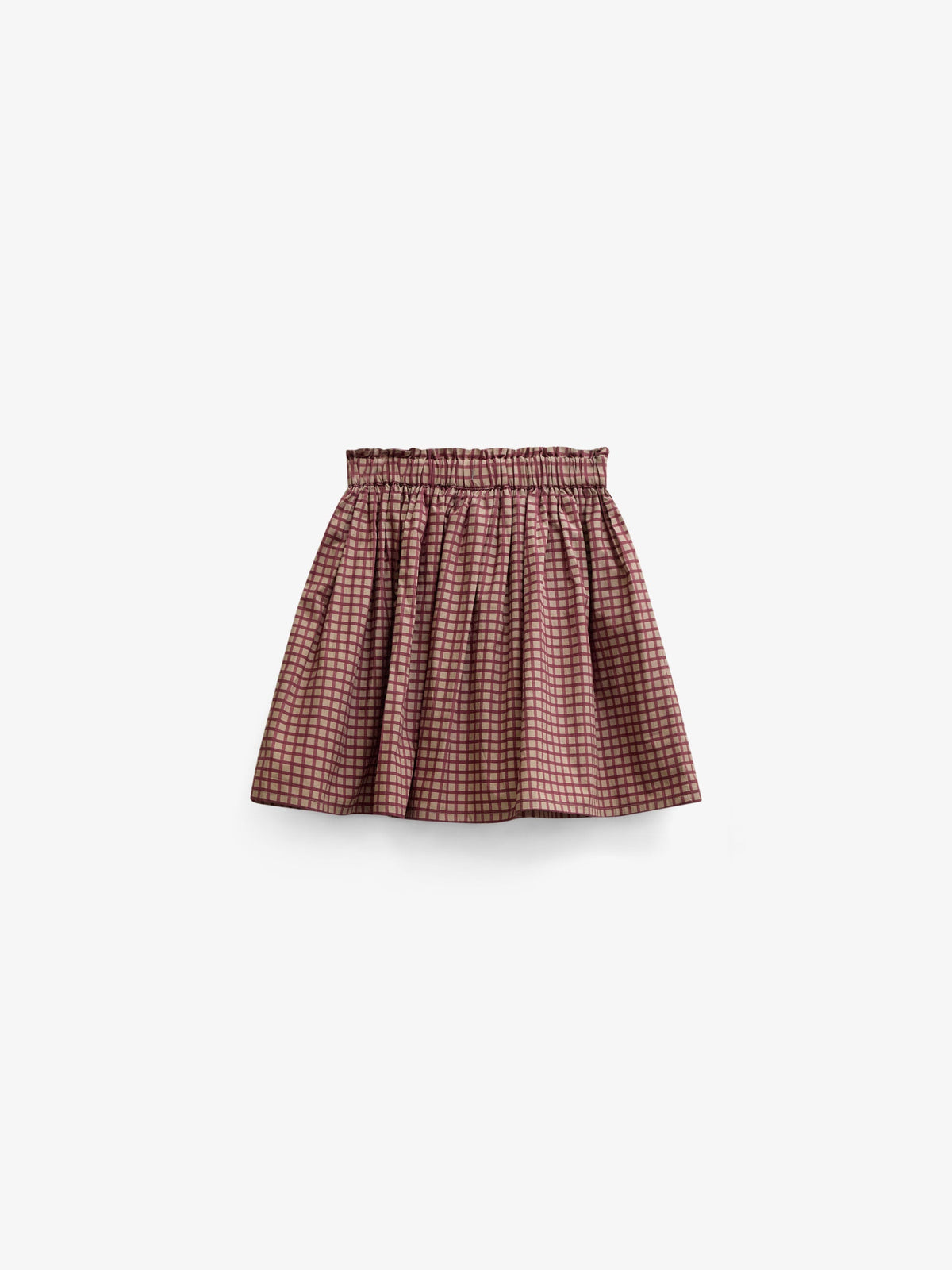 Poplin-nederdel med flæselommer Kids - Bordeaux Check | 101443 Julia