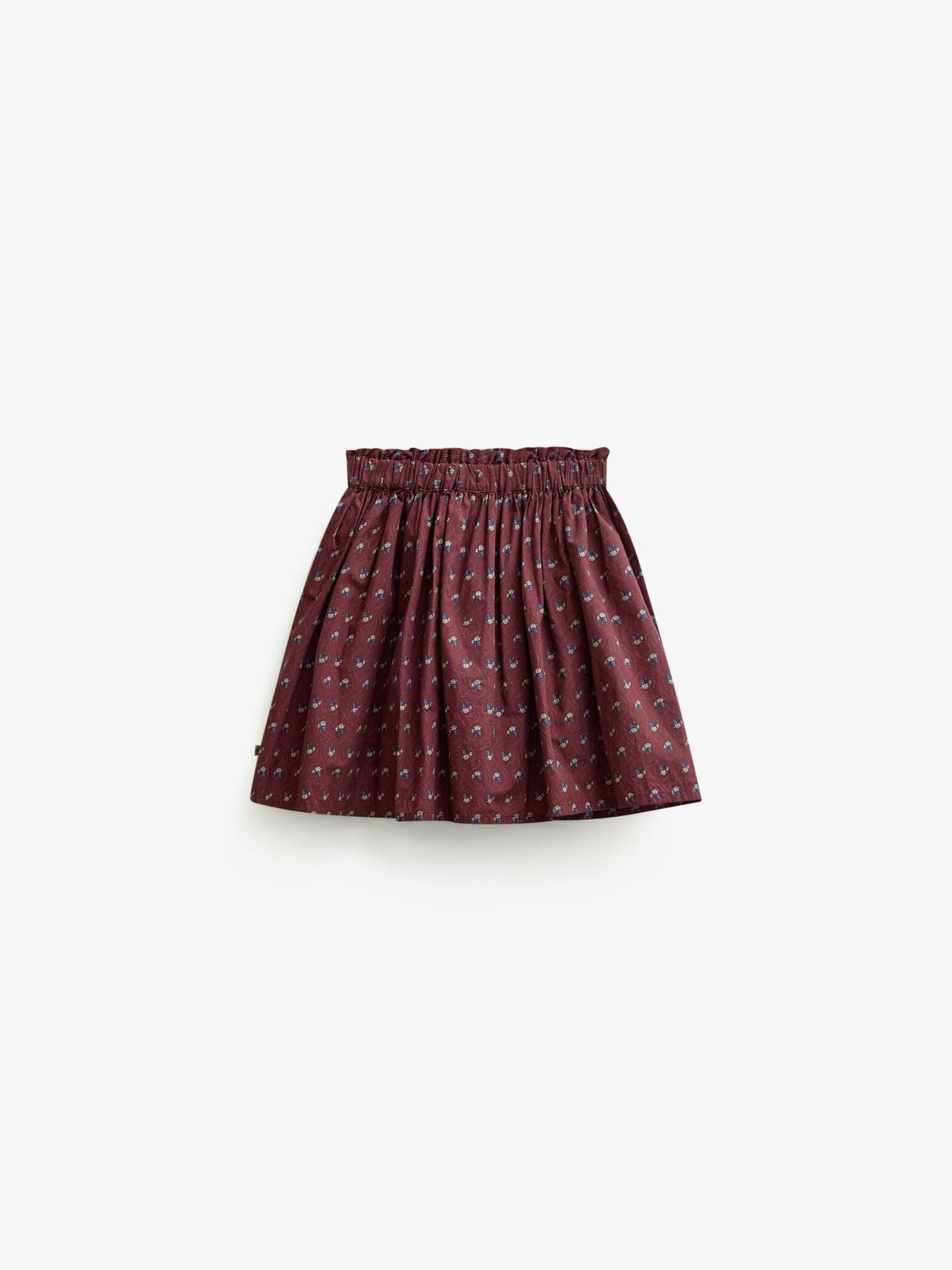 Poplin-nederdel med flæselommer Tween - Bordeaux Flowerprint | 101448 Julia