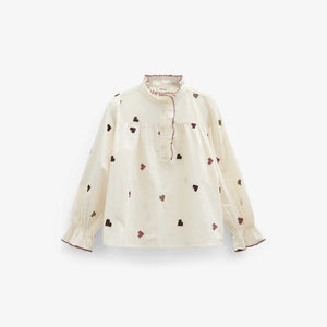 Bomuldsbluse med hjertebroderi Tween - Rose/Bordeaux | 101458 Elina