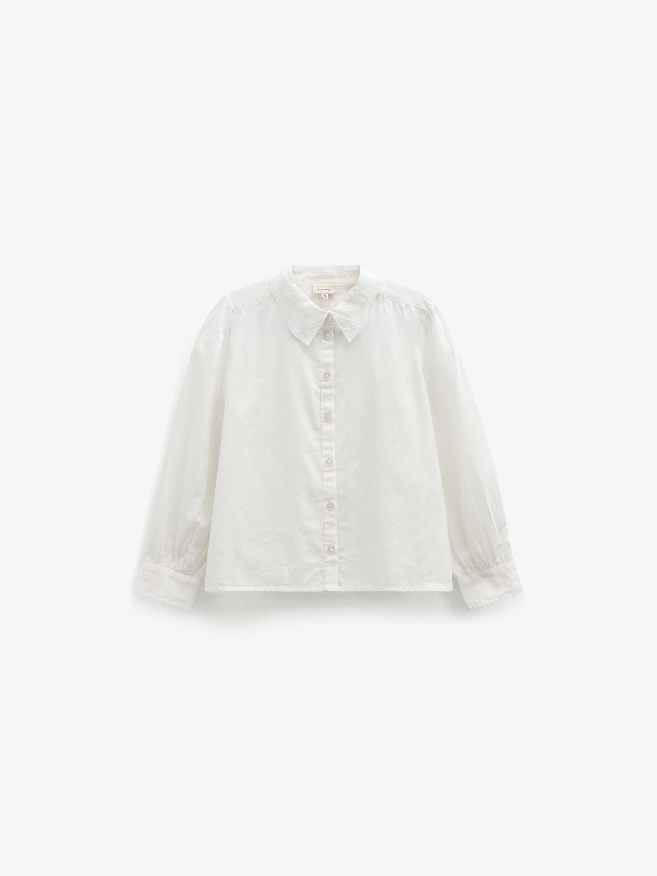 Bomuldsskjorte med blondekrave Tween - Offwhite | 101460 Holly