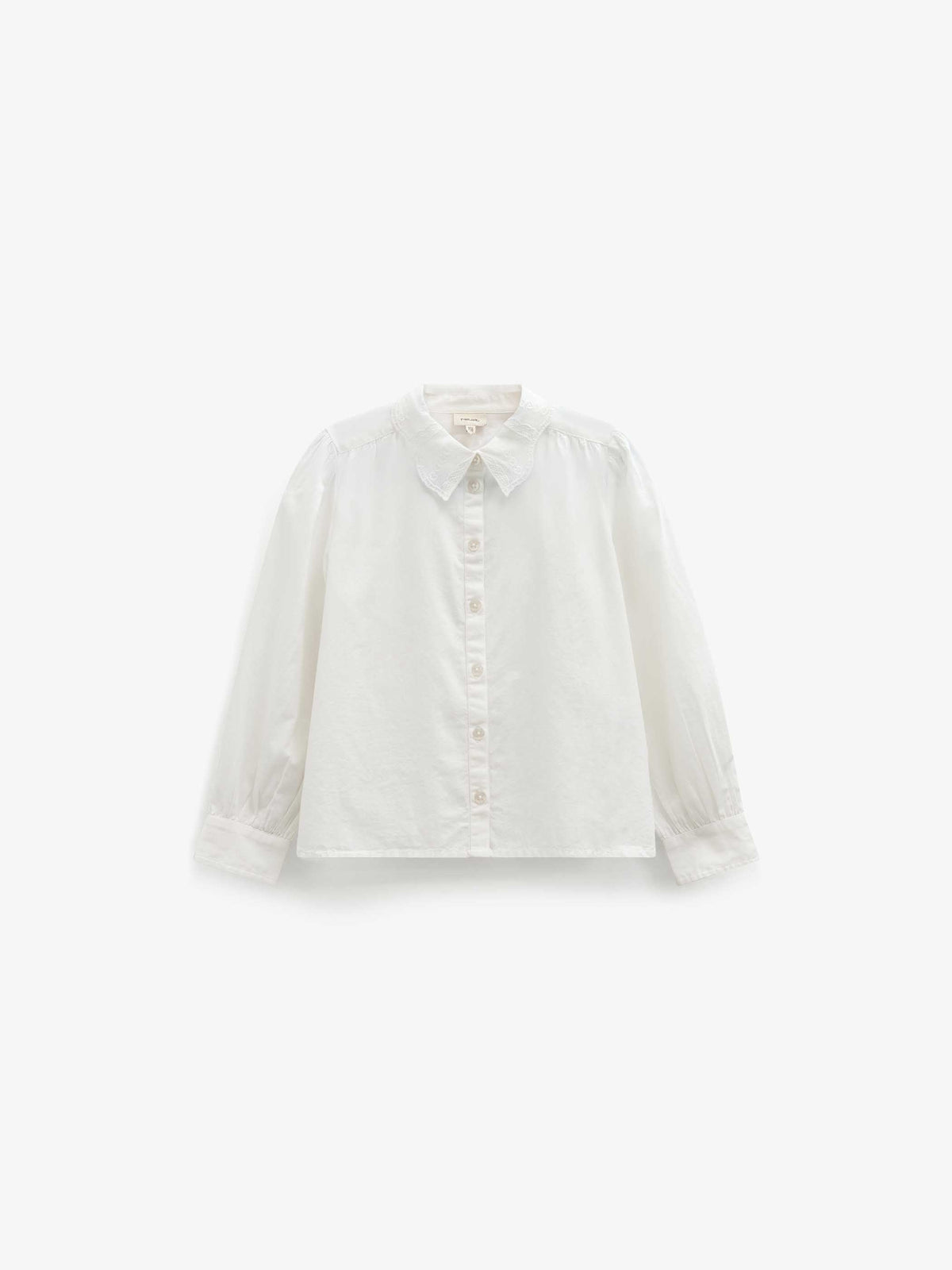 Bomuldsskjorte med blondekrave Kids - Offwhite | 101459 Holly