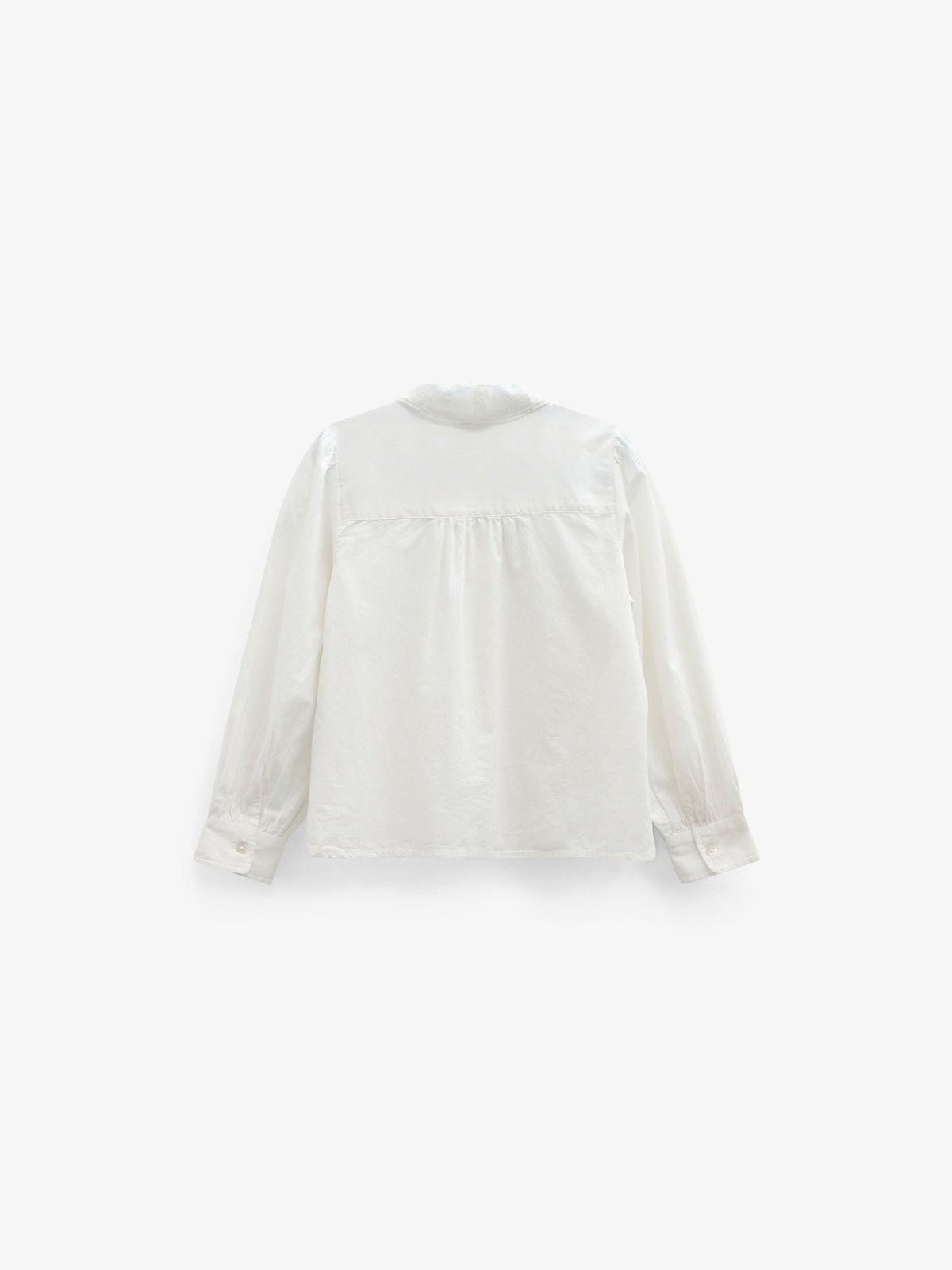 Bomuldsskjorte med blondekrave Kids - Offwhite | 101459 Holly