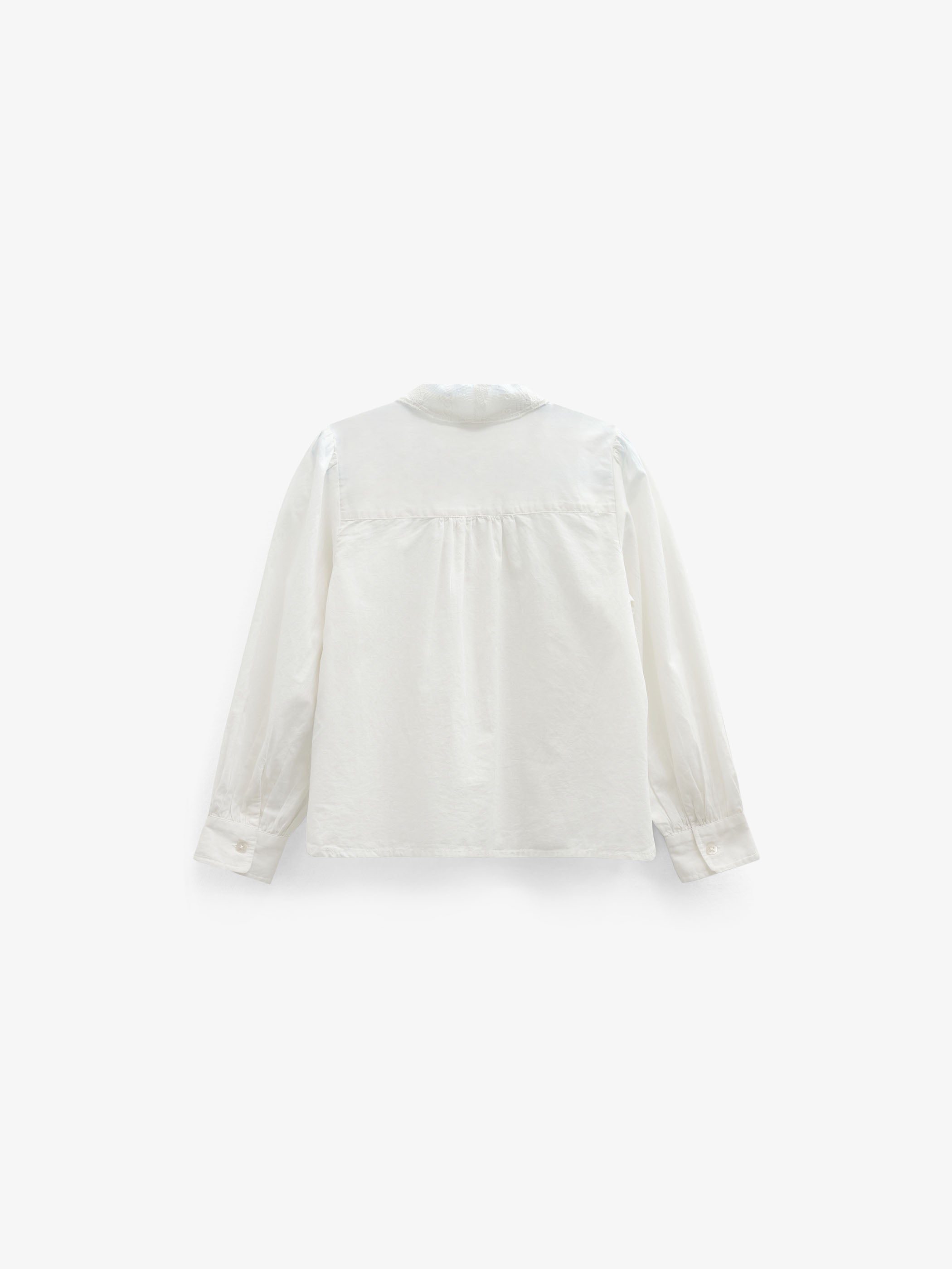 Bomuldsskjorte med blondekrave Tween - Offwhite | 101460 Holly