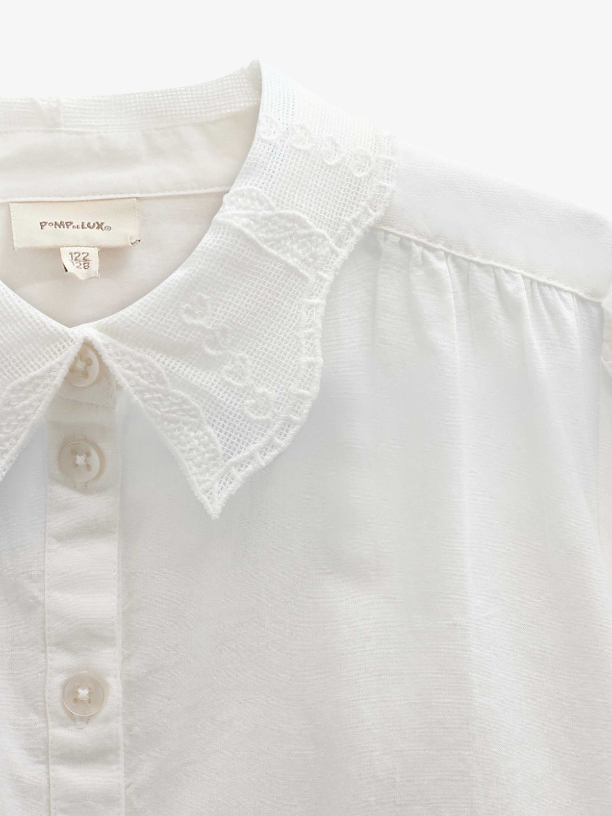 Bomuldsskjorte med blondekrave Tween - Offwhite | 101460 Holly