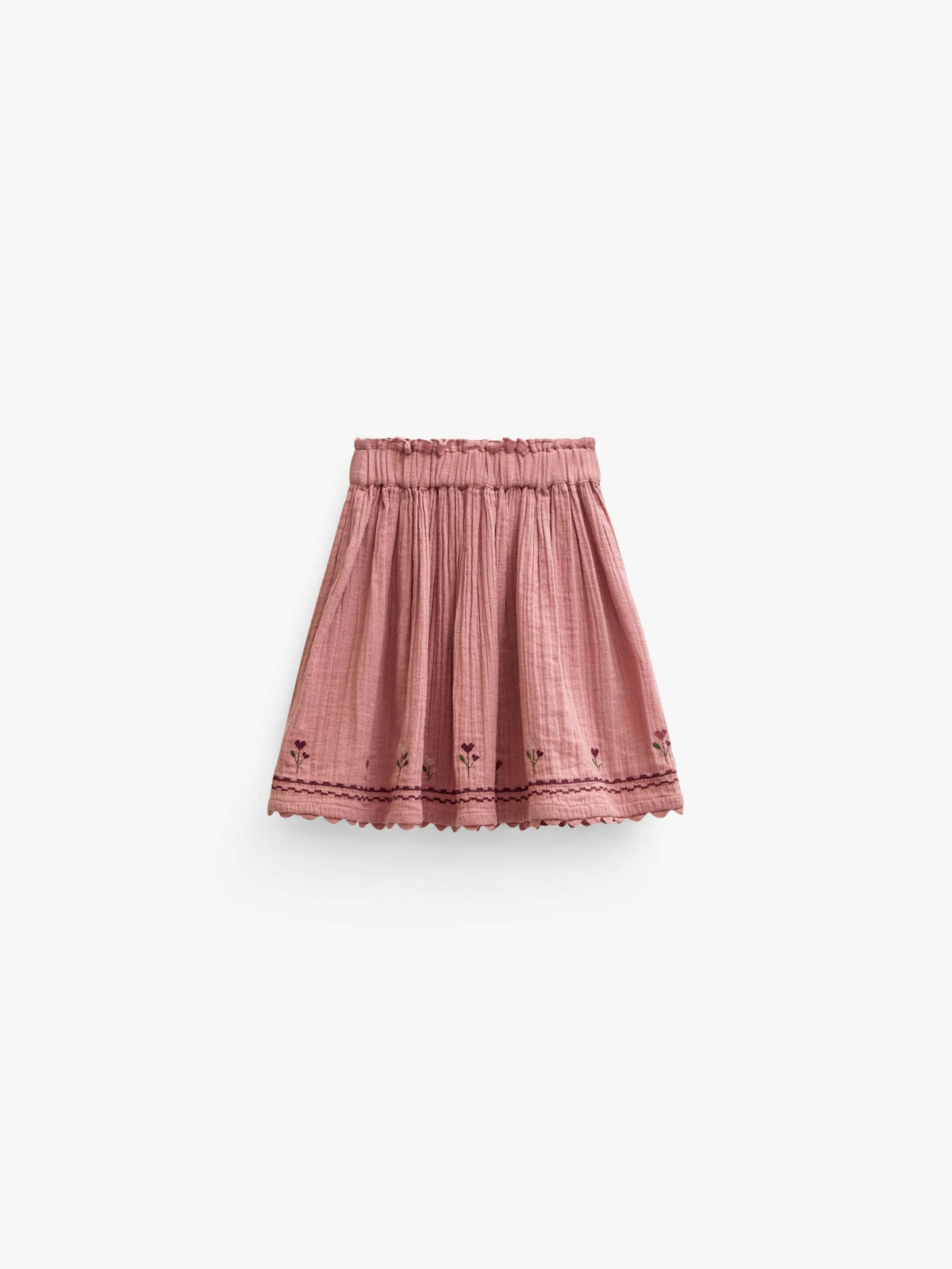 Fløjlsnederdel med zig-zag bånd Tween - Dusty Rose | 101480 Sille
