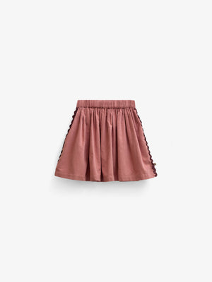 Fløjlsnederdel med zig-zag bånd Kids - Dusty Rose | 101479 Sille
