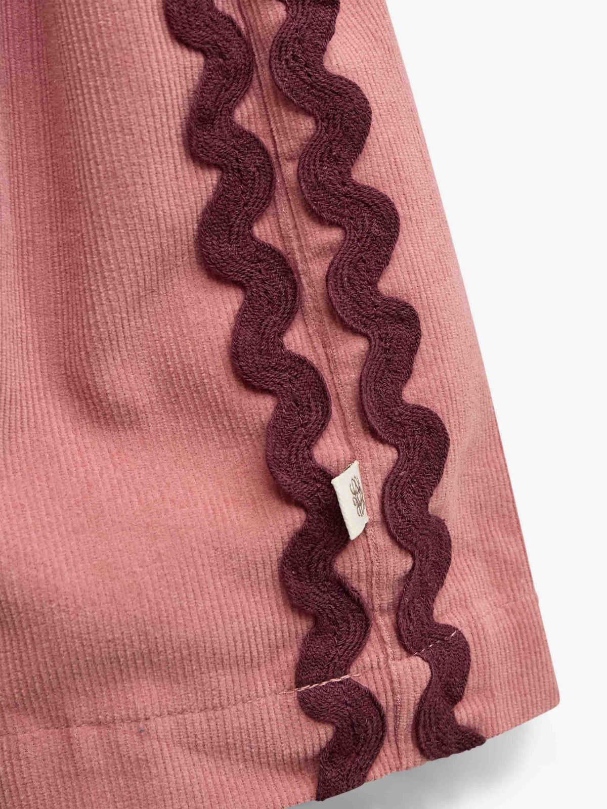 Fløjlsnederdel med zig-zag bånd Tween - Dusty Rose | 101480 Sille