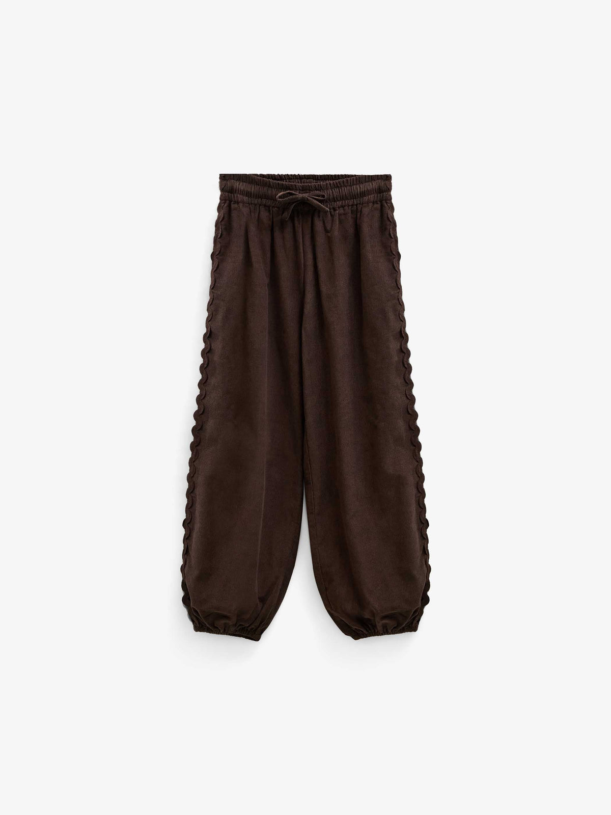 Fløjlsbukser med zig-zag bånd Tween - Dark Brown | 101482 Sille
