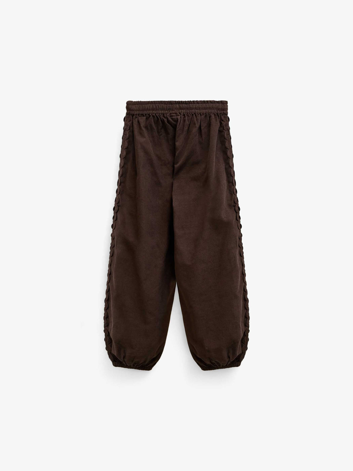 Fløjlsbukser med zig-zag bånd Tween - Dark Brown | 101482 Sille