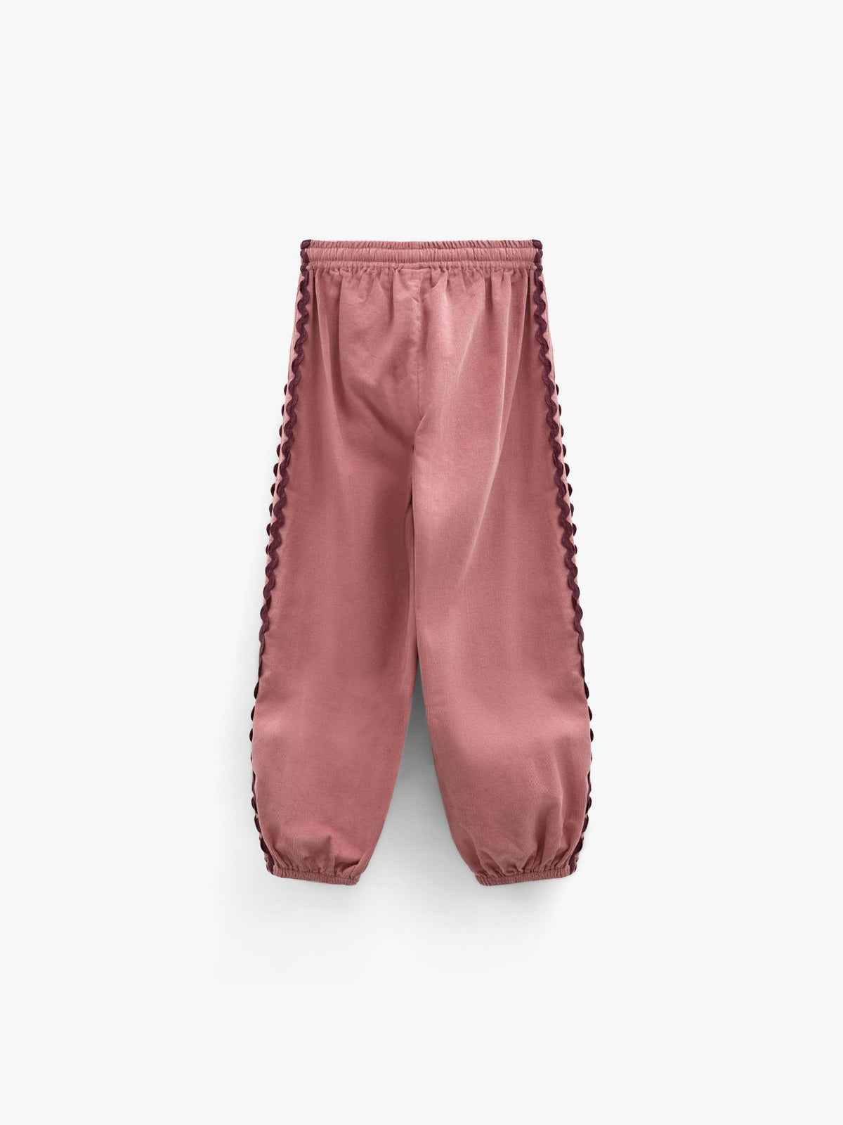 Fløjlsbukser med zig-zag bånd Tween - Dusty Rose | 101484 Sille