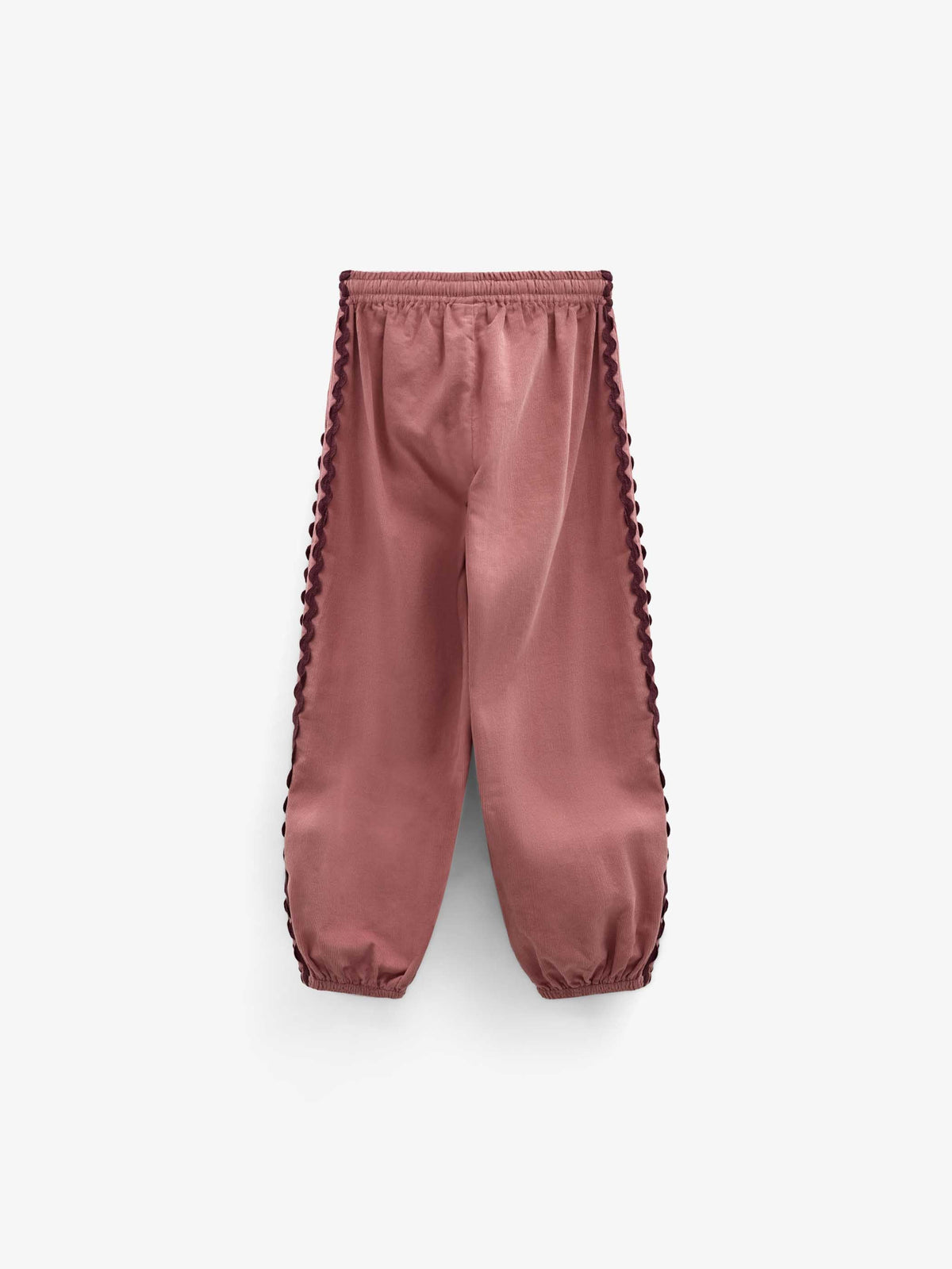Fløjlsbukser med zig-zag bånd Kids - Dusty Rose | 101483 Sille