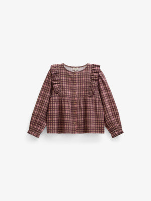 Ternet bomuldsbluse med flæser Tween - Rose | 101494 Penny