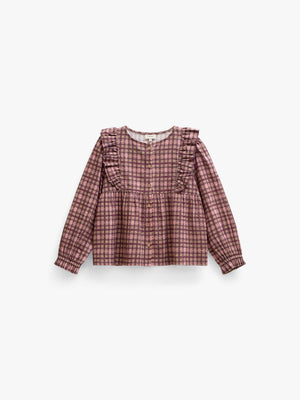 Ternet bomuldsbluse med flæser Tween - Rose | 101494 Penny