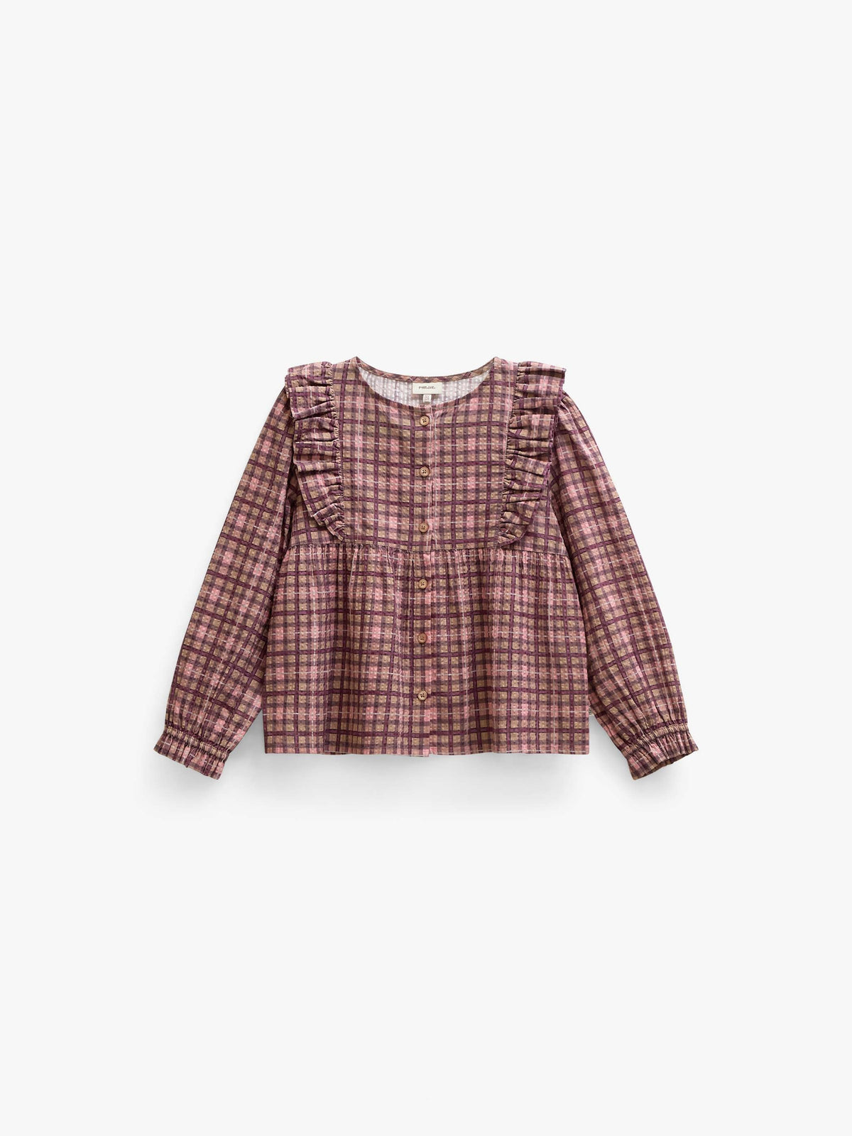 Ternet bomuldsbluse med flæser Tween - Rose | 101494 Penny